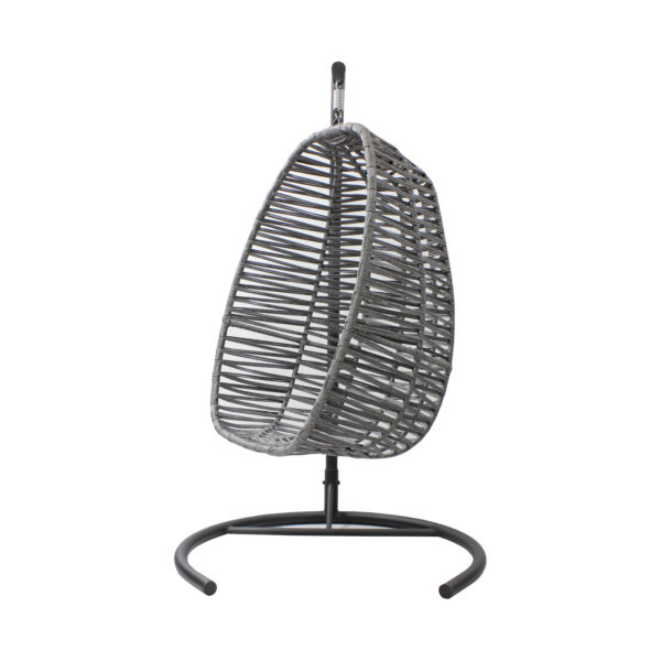 Leagăn Oval Poliester Gri Închis cu Pernă