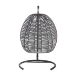 Leagăn Oval Poliester Gri Închis cu Pernă