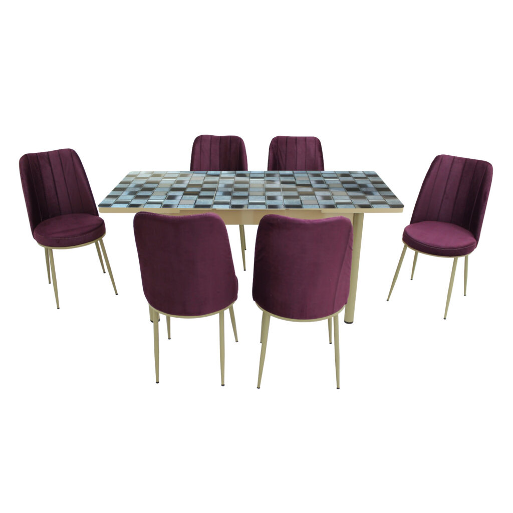 Set Masa Extensibila Safir Cu 6 Scaune Mov