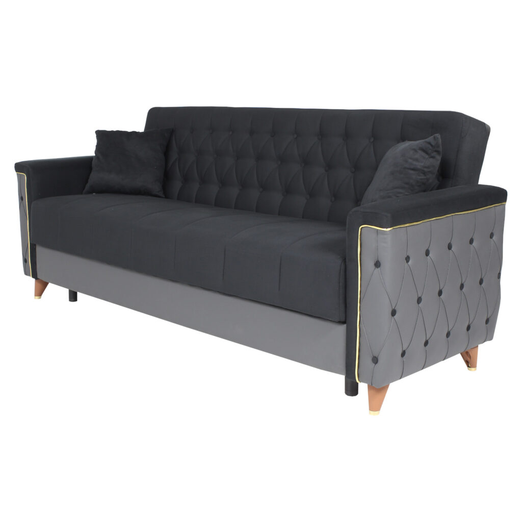 Canapea extensibila Viena Negru cu 3 locuri 1