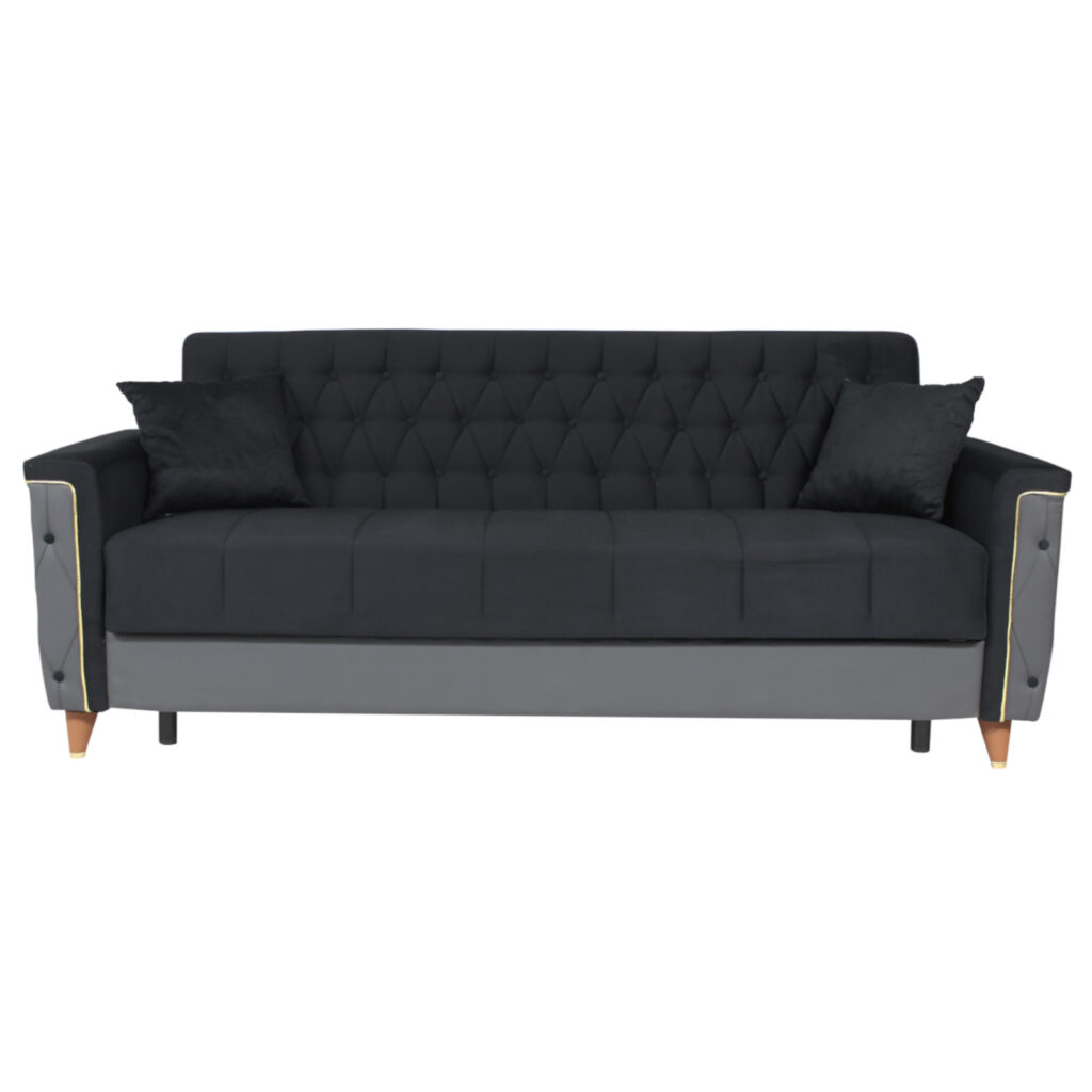 Canapea extensibila Viena Negru cu 3 locuri 2