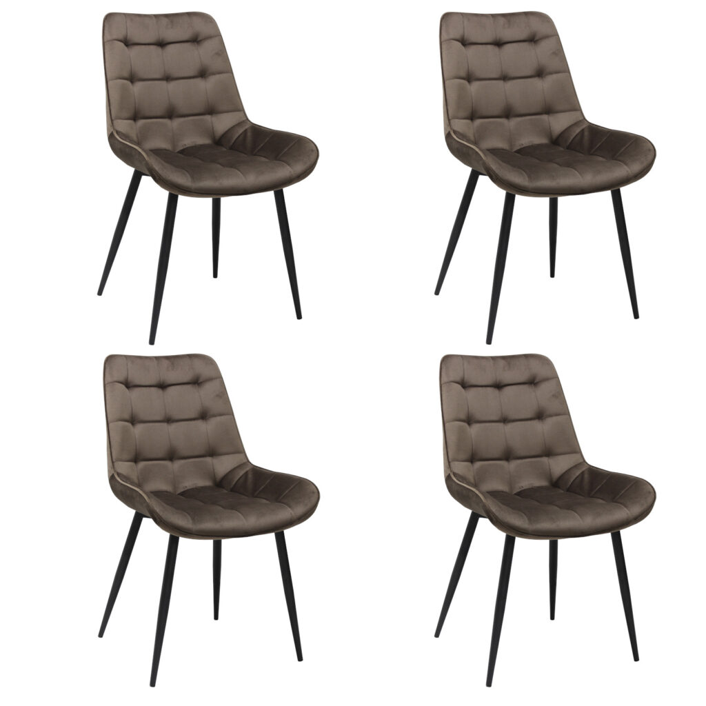 Set 4 Scaune Onix Maro