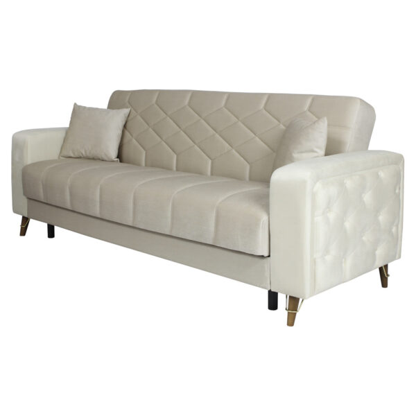 Canapea extensibilă Lisa Crem 01 cu 3 locuri