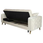 Canapea extensibilă Lisa Crem 01 cu 3 locuri