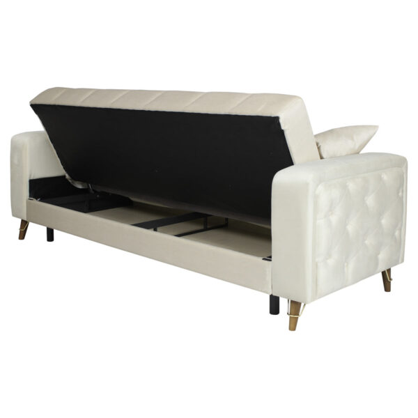 Canapea extensibilă Lisa Crem 01 cu 3 locuri