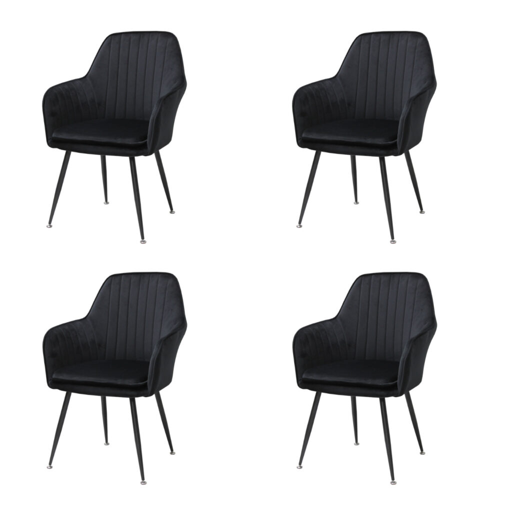 Set 4 Scaune Coral Negru