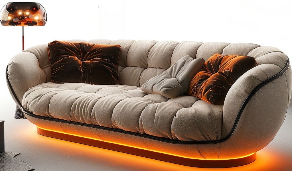 mobila de living moderna cu canapea confortabila