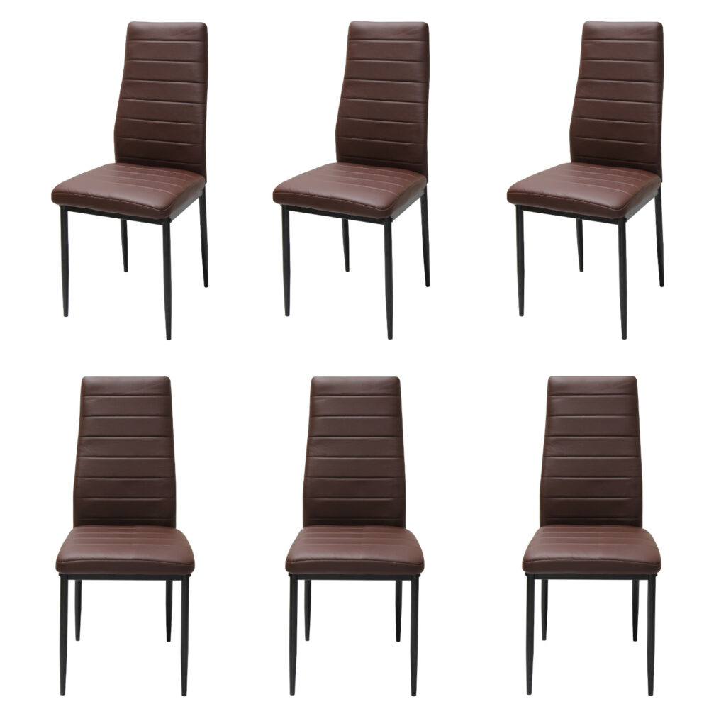 Set 6 Scaune Piele Ecologică Oscar Maro