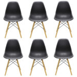 Set 6 Scaune Maya Negru