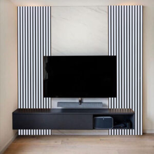 Riflaj Decorativ Tip Panou Acustic 40 cm Alb