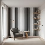 Riflaj Decorativ Tip Panou Acustic 60 cm Alb