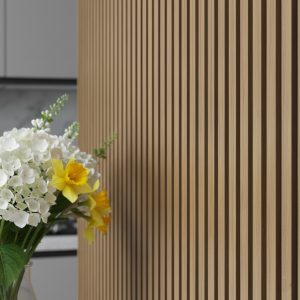 Riflaj Decorativ Tip Panou Acustic 60 cm Teak