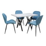 Set masă fixă Arta Alba cu 4 scaune Opal Blue
