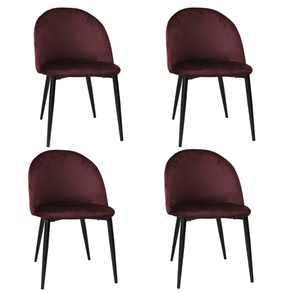Set 4 Scaune Bella Bordo Picior Negru