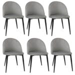 Set 6 Scaune Bella Gri Picior Negru