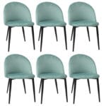 Set 6 Scaune Bella Verde Aqua Picior Negru