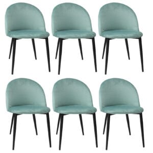 Set 6 Scaune Bella Verde Aqua Picior Negru