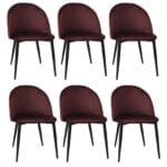 Set 6 Scaune Bella Bordo Picior Negru