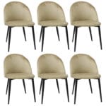 Set 6 Scaune Bella Crem Picior Negru