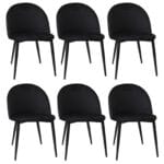 Set 6 Scaune Bella Negru Picior Negru