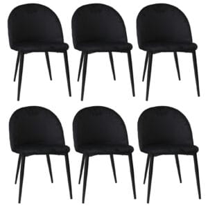Set 6 Scaune Bella Negru Picior Negru
