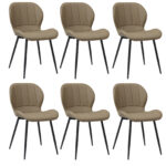 Set 6 Scaune Piele Ecologică Topaz Capucino