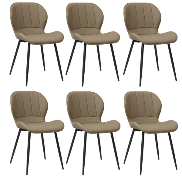 Set 6 Scaune Piele Ecologică Topaz Capucino