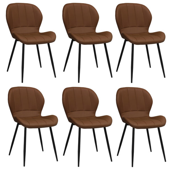 Set 6 Scaune Piele Ecologică Topaz Caramel