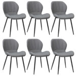 Set 6 Scaune Piele Ecologică Topaz Gri