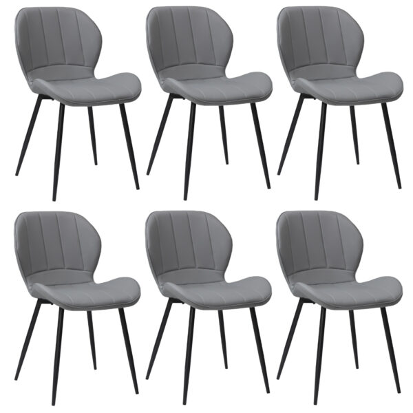 Set 6 Scaune Piele Ecologică Topaz Gri
