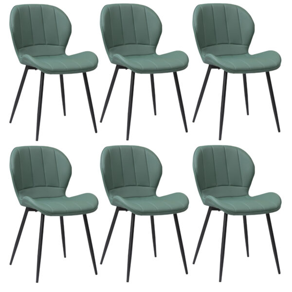 Set 6 Scaune Piele Ecologică Topaz Verde Fistic