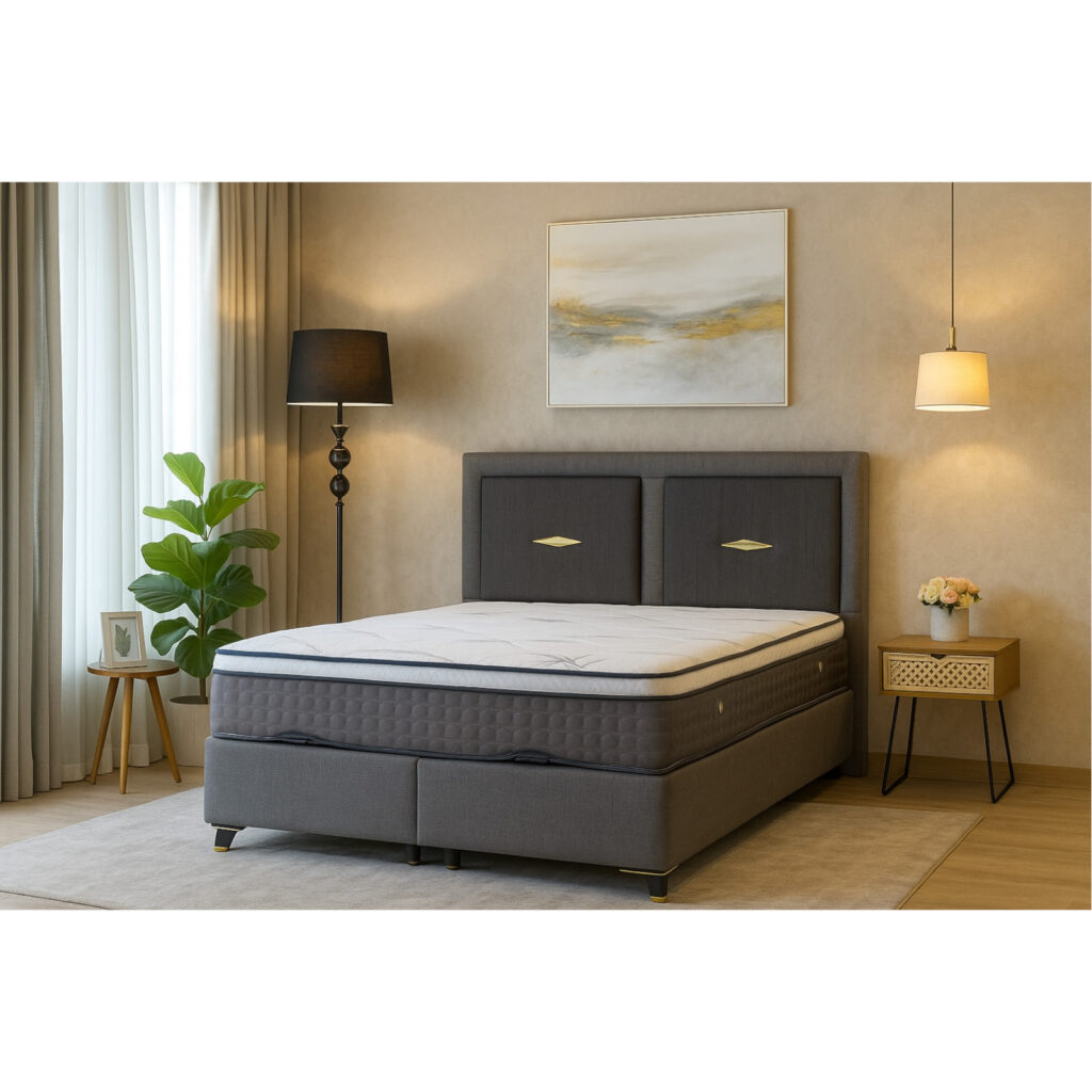 Pat Amadeus Gri 160 200 Cu Saltea