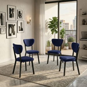 Set 4 Scaune Elite Albastru