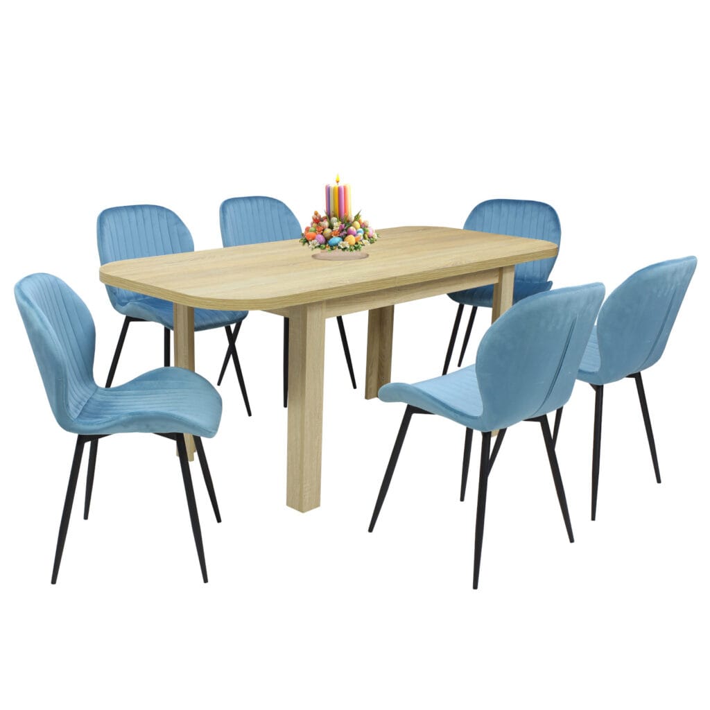 Masa extensibila Roma stejar Cu 6 sc Opal Blue