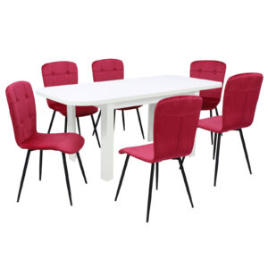 Masa extensibila Roma Alba Cu 6 sc luca Rosu Fucsia
