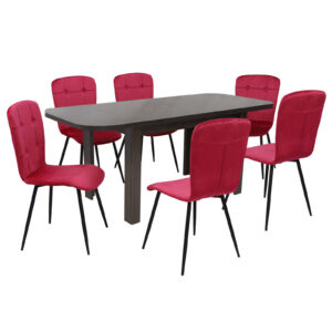 Masa extensibila Roma Wenge Cu 6 sc luca Rosu Fucsia