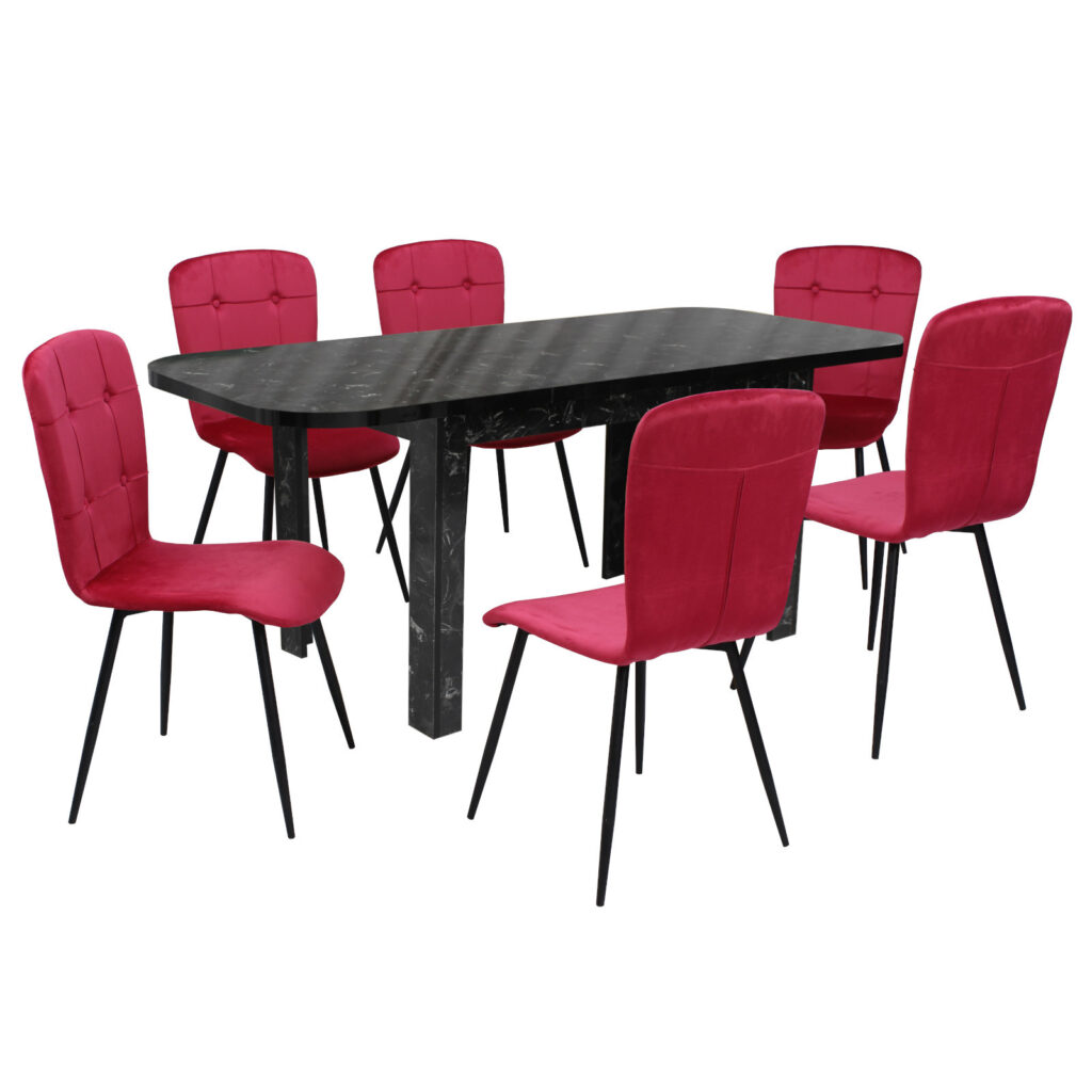 Masa extensibila Roma negru Cu 6 sc luca Rosu Fucsia