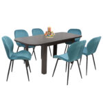 Masa extensibila Roma wenge Cu 6 sc Opal Turcoaz
