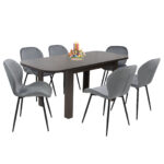 Masa extensibila Roma wenge Cu 6 sc Opal gri