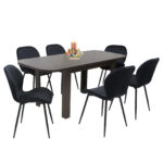 Masa extensibila Roma wenge Cu 6 sc Opal negru