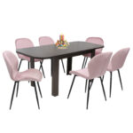 Masa extensibila Roma wenge Cu 6 sc Opal roz