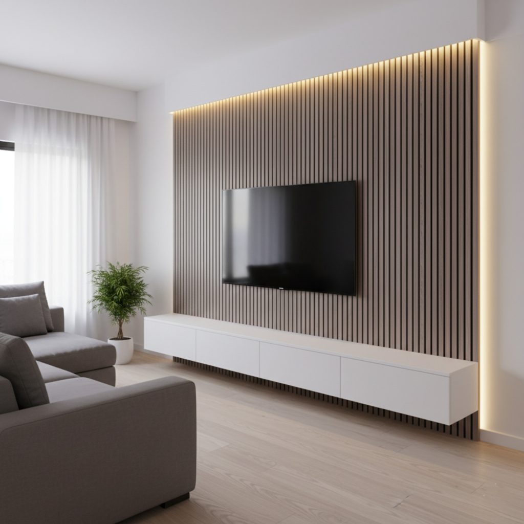 Riflaj Decorativ Tip Panou Acustic 60 cm Mocha