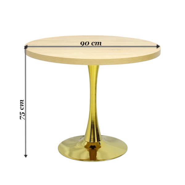 Masă fixă Rotundă Lyma Gold Stejar