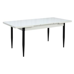 Set masă extensibilă Albă cu 6 Scaune Gya Gri