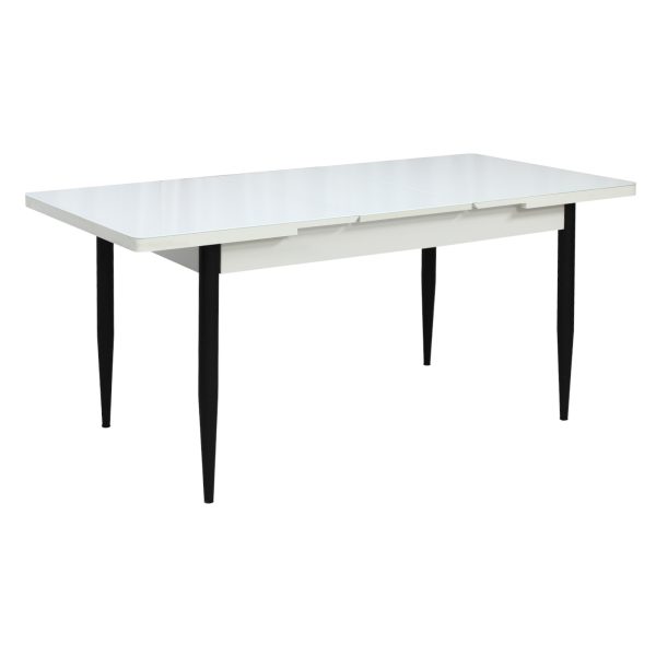Set masă extensibilă Albă cu 6 Scaune Gya Gri
