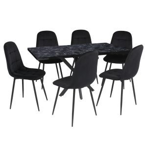 Masa fixa Dreptunghiulara Tania X negru 6 gya negru