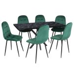 Masa fixa Dreptunghiulara Tania X negru 6 gya verde