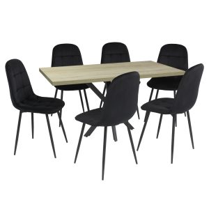 Masa fixa Dreptunghiulara Tania X stejar 6 gya negru