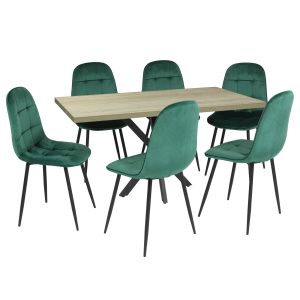 Masa fixa Dreptunghiulara Tania X stejar 6 gya verde