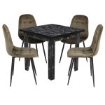 Set Masa fixa Patrata Vero Negru cu 4 Scaune Gya Maro